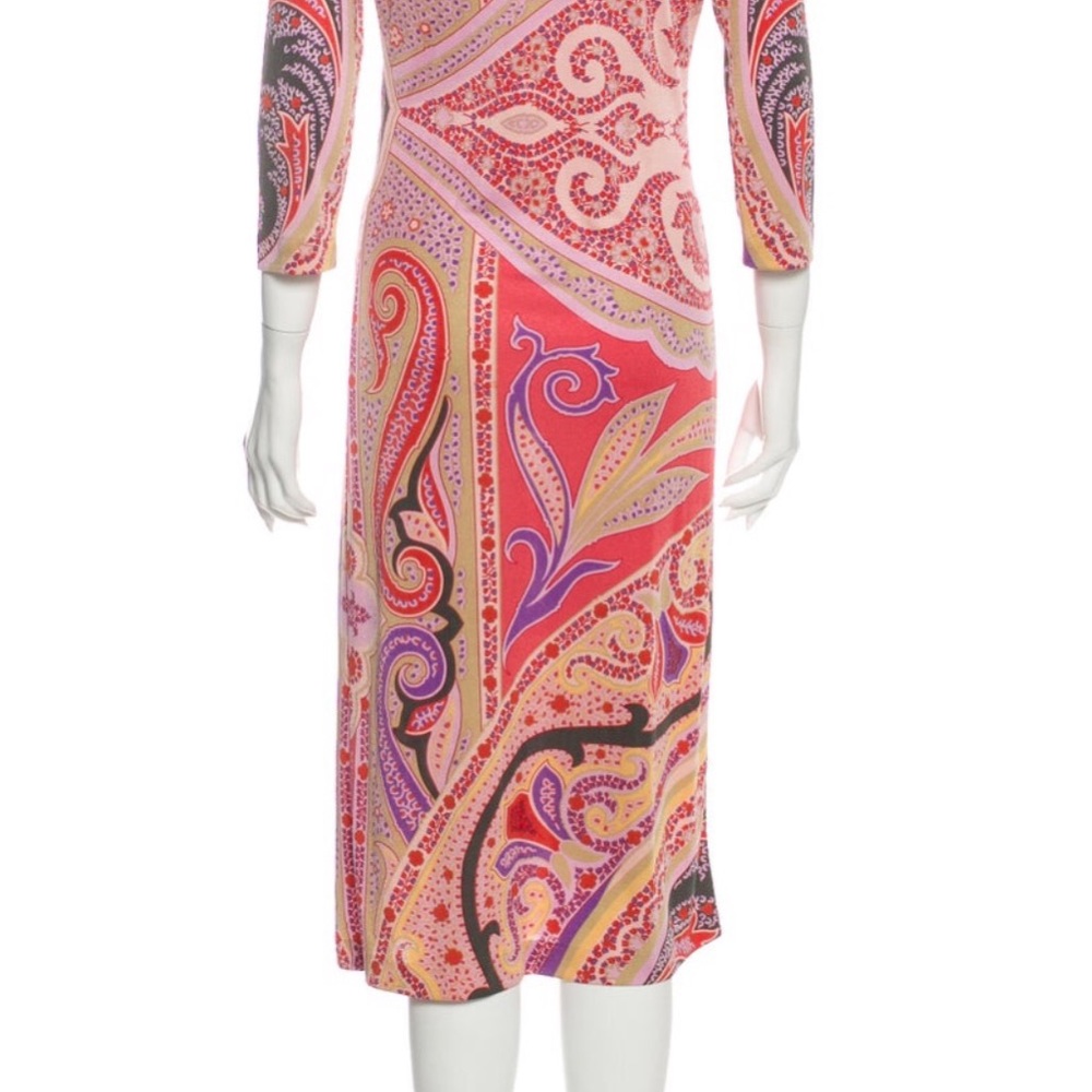 ETRO Printed Midi Dress, Large - Picture 3 of 6